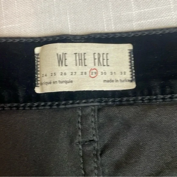 EUC Free People We the Free- black velvet high waist button fly pants - Picture 5 of 10